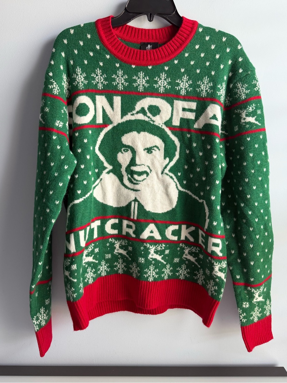 Licensed Men's Green “Elf” Holiday Crewneck Sweater Size Medium